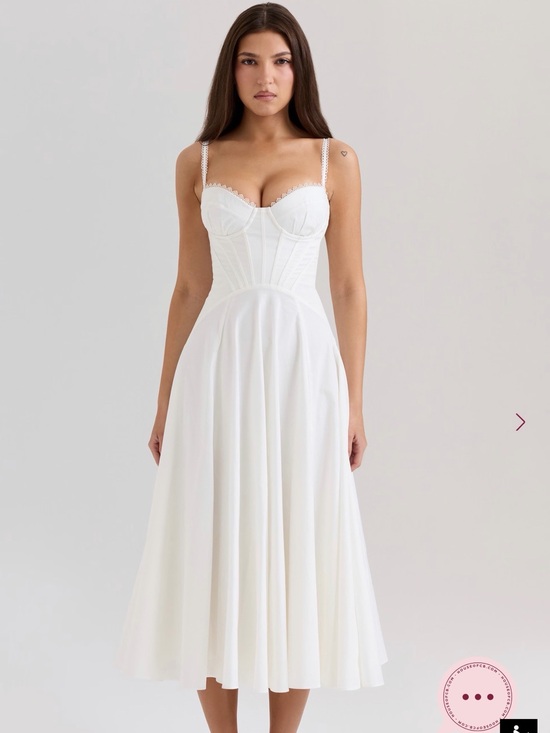 House of CB Dresses & Skirts - STEFFANI - White Stretch Cotton Midi Sundress